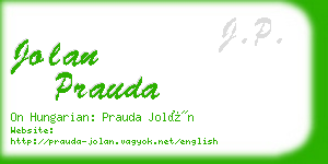 jolan prauda business card